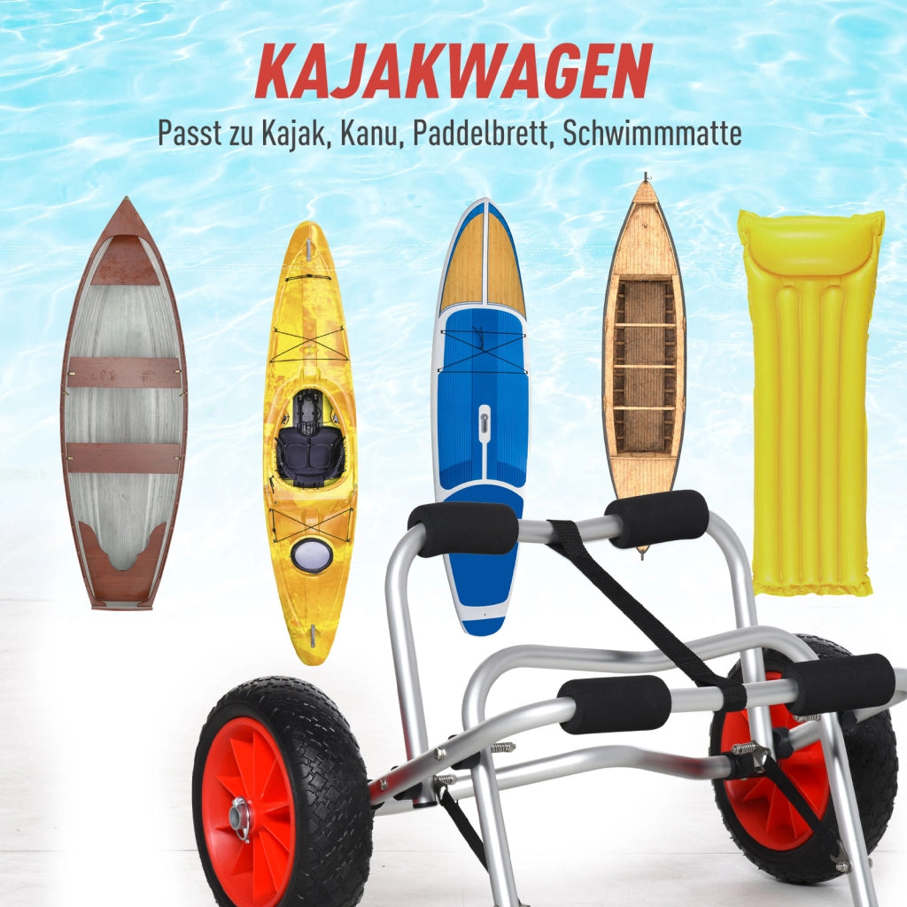 Carrello pieghevole per Kayak Canoe Surf ¨C zephmum ¨C Grigio 68x44.5x40 cm
