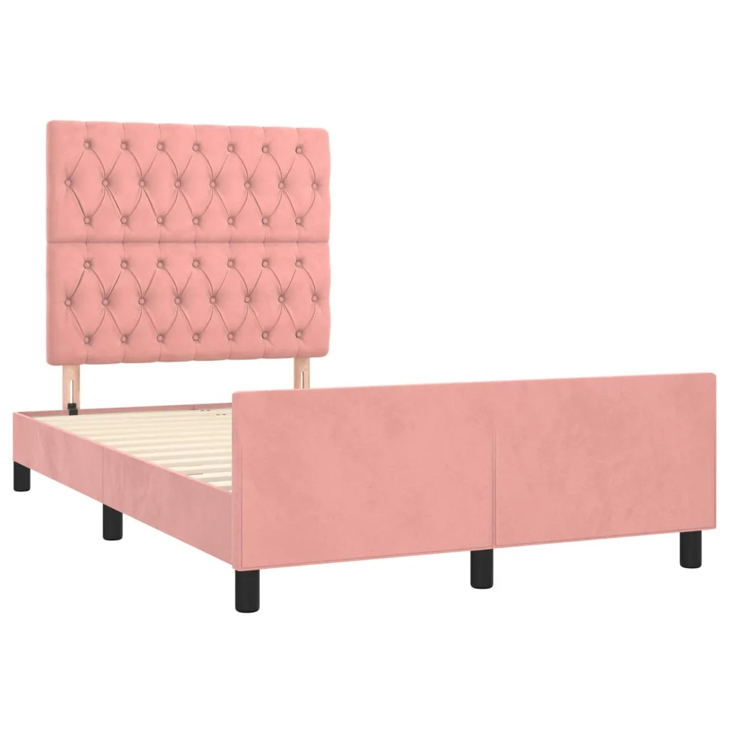 Giroletto con Testiera Rosa 120x200 cm in Velluto 3125933
