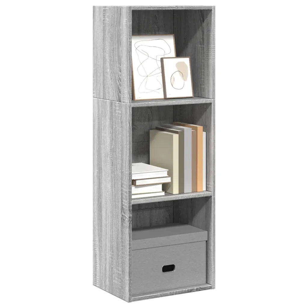 Libreria-Scaffale per Libri-Mobile di Stoccaggio Grigio Sonoma 40x30x114 cm in Legno Multistrato