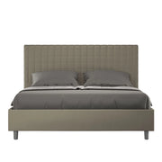 BS COM Letto queen size contenitore imbottito 150x200 similpelle cappuccino