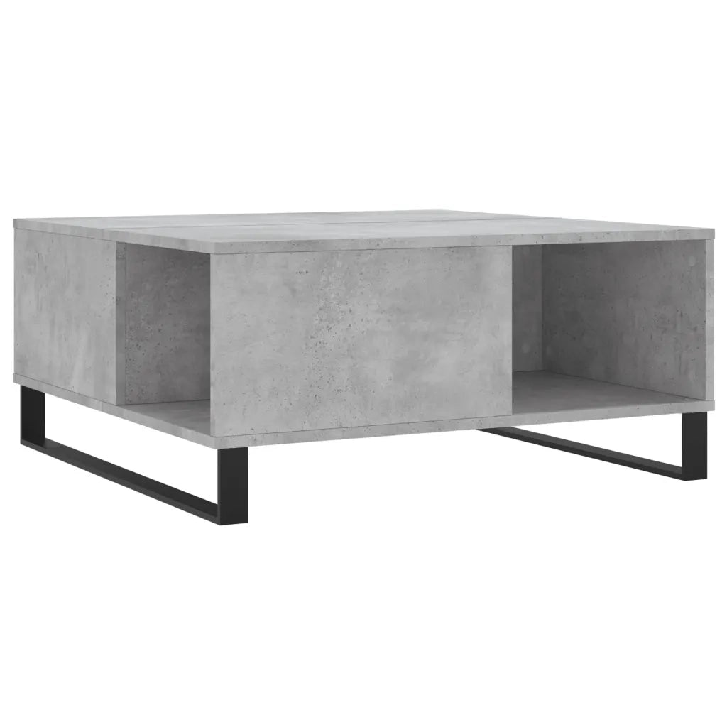 Tavolino Salotto-Tavolino da soggiorno-Tavolo Grigio Cemento 80x80x36,5 cm Legno Multistrato 284063