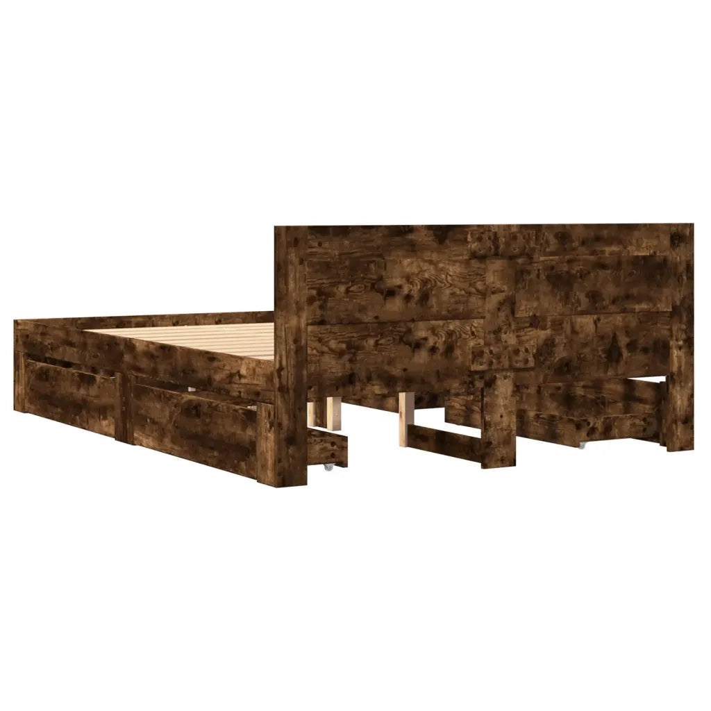 Giroletto con Testiera Rovere Fumo 120x200 cm Legno Multistrato