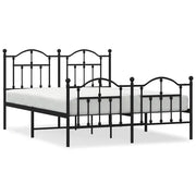 Letto matrimoniale | Letto per adulti | Giroletto con Testiera e Pediera Metallo Nero 140x190 cm