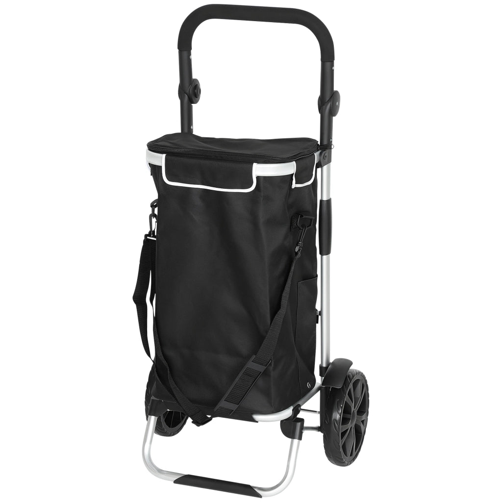 Carrello della spesa pieghevole 3 in 1 ¨C zephmum ¨C Nero, 40L, 25kg, con scomparto refrigerante