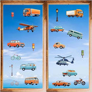 Muurstickers per auto, fiets e helikopter - Stickers PVC selfadesivi per camera da letto, camera dei bambini e soggiorno - Idrorepellenti e facili da applicare