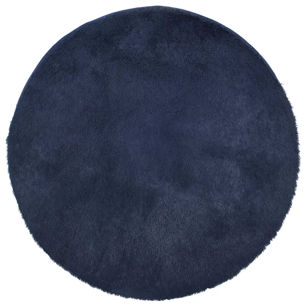 Tappeto del soggiorno | Tappeto Shaggy a Pelo Lungo NAVARRA Blu Marino 100x100 cm