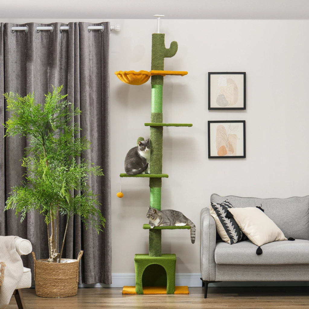 Casetta per gatti con piattaforme e amaca ¨C zephmum ¨C verde 275cm