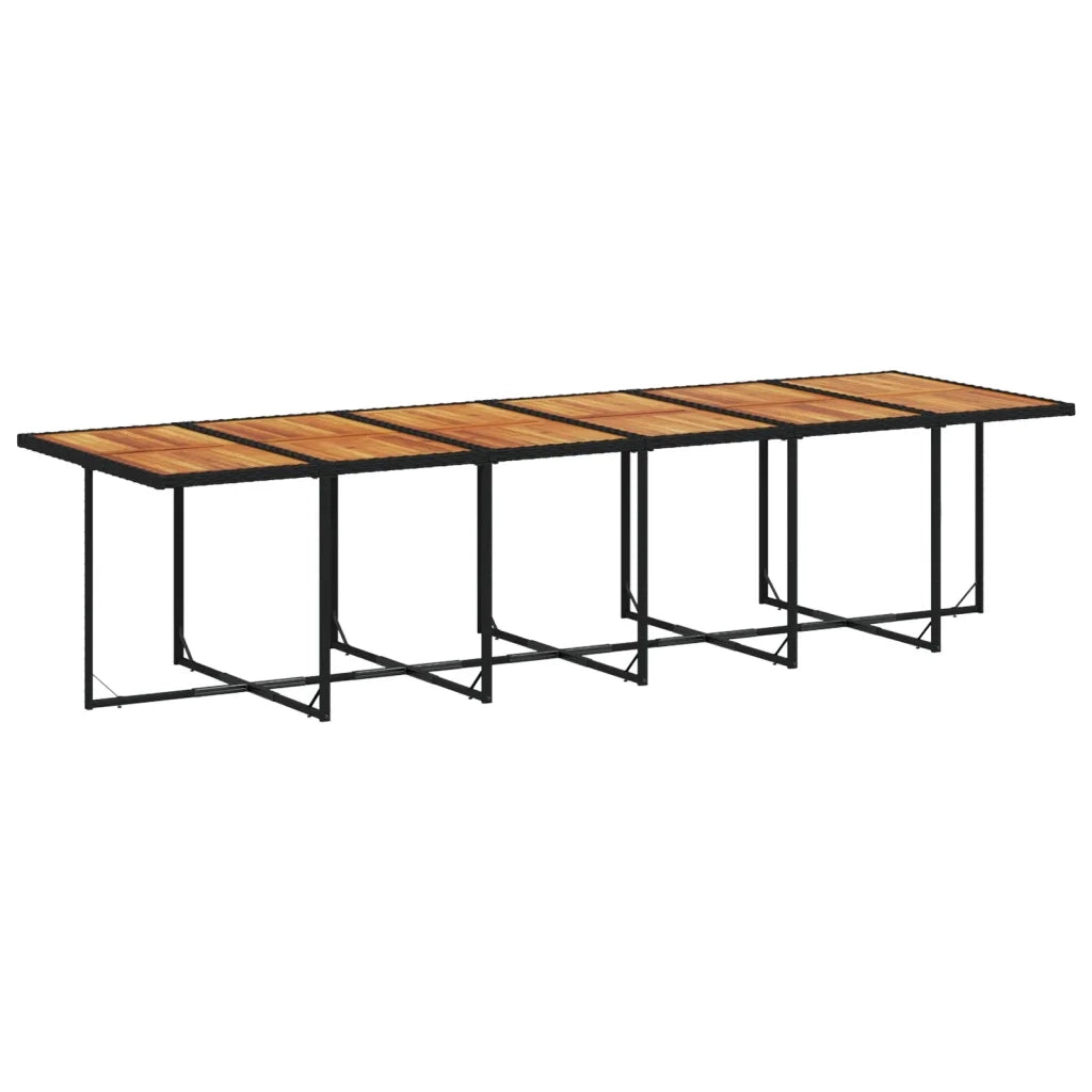 Set da Pranzo da Giardino 13pz con Cuscini Nero in Polyrattan 3211131