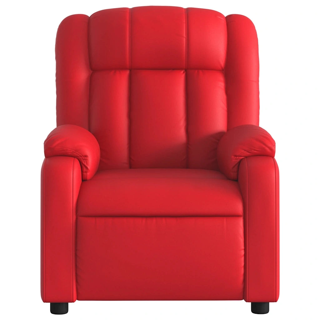 Poltrona Massaggiante Reclinabile Rossa in Similpelle 373572
