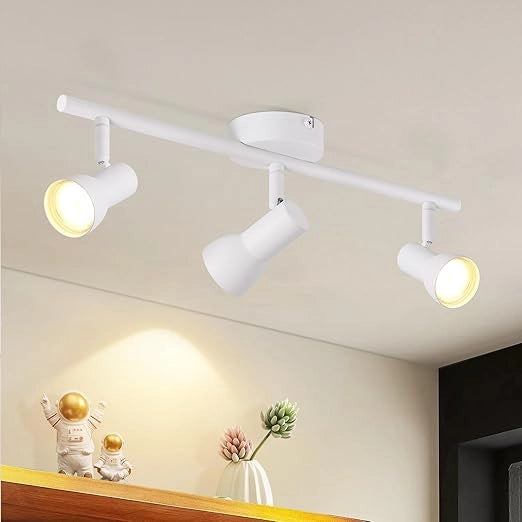 ZMH Faretto da soffitto neri 3 luci GU10 orientabili 350° metallo design moderno senza lampadina