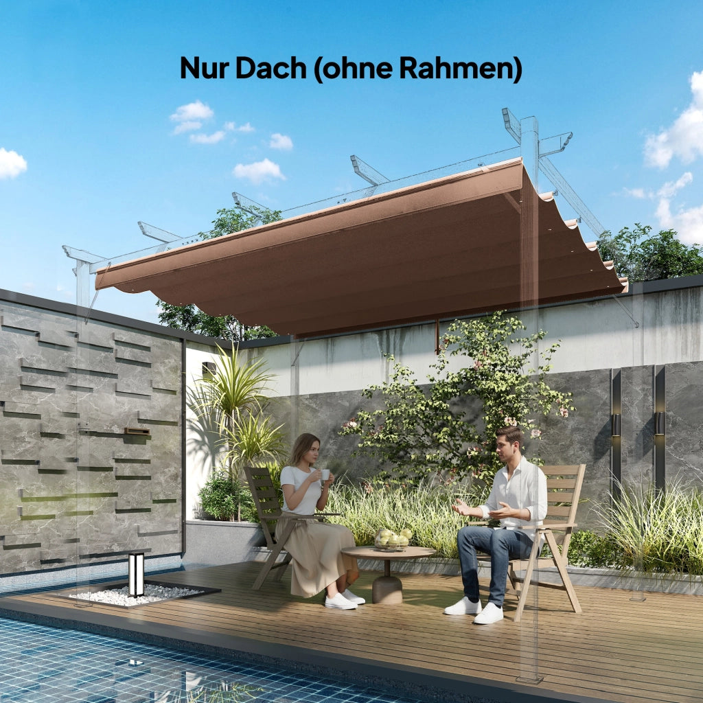 Tetto di ricambio per pergola 3x3m ¨C Xylo ¨C Poliestere impermeabile 250x255cm marrone