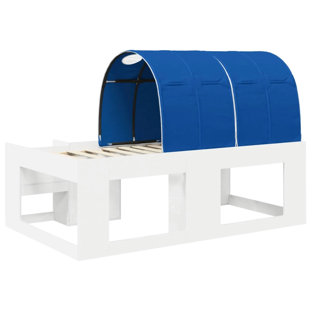 Letto alto per bambini con storage Bianco e Blu 3423595