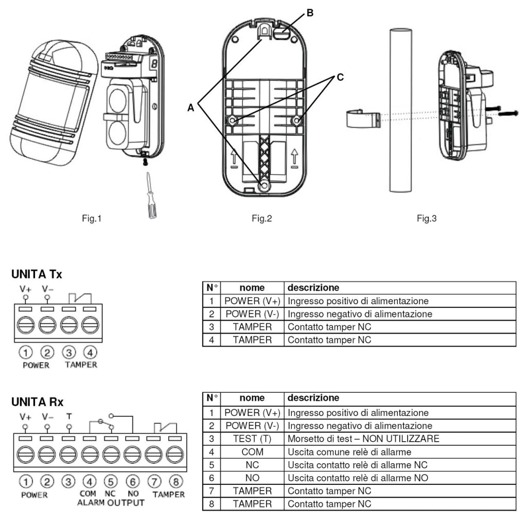 Doppio Raggio Infrarosso Attivo Barriera Orientabile Un Pezzo Segnala Allarme Passaggio Estraneo Protezione Portata 200 MT Interno 100 Metri Esterno Via Filo Aliment. 12 V Sensore Lineare Antifurto