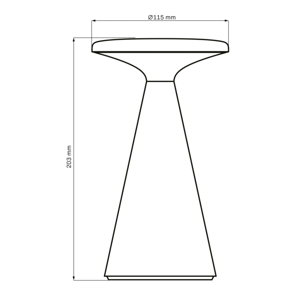 Lampada tavolo esterno PAROS nera LED 2700K USB-C IP44