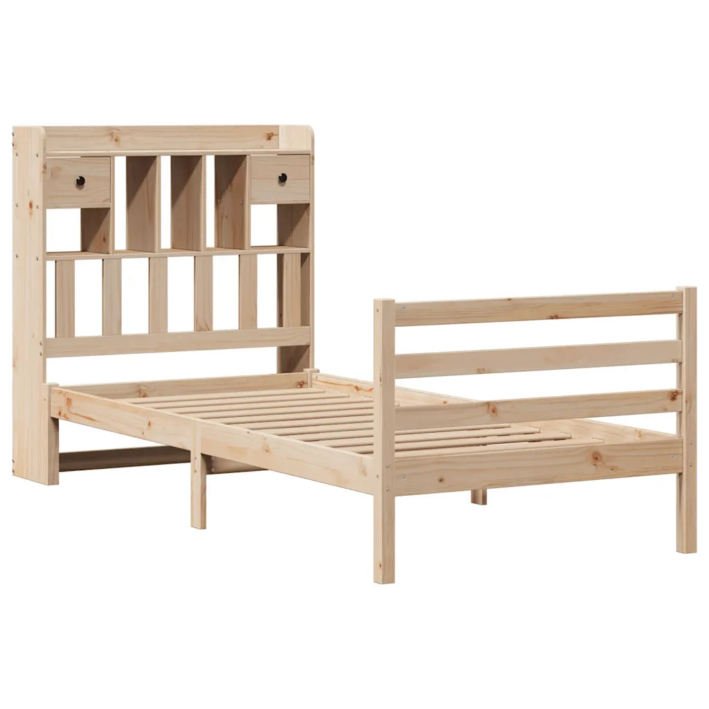 Letto Libreria senza Materasso 100x200 cm in Legno di Pino 3321934