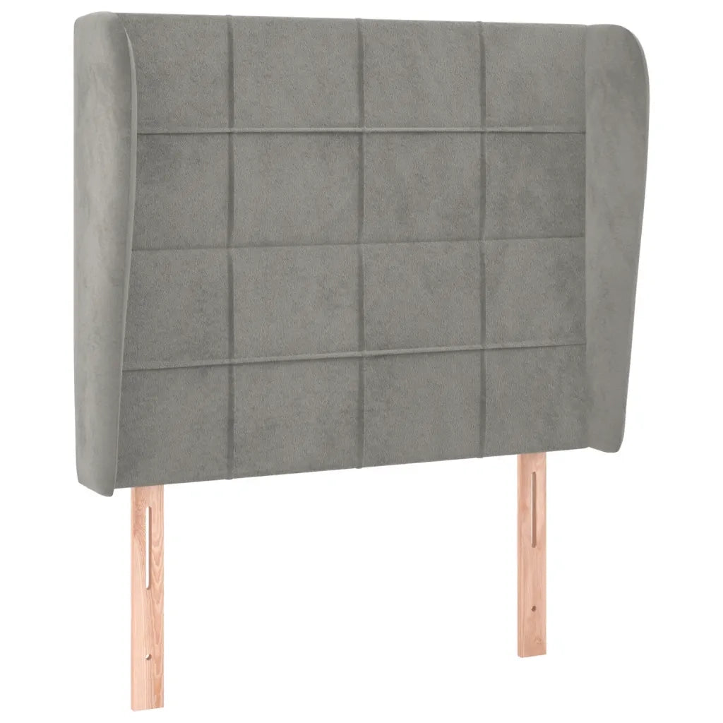 Testiera ad Orecchio Grigio Chiaro 103x23x118/128 cm in Velluto 3117998