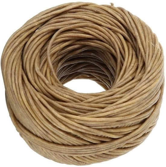 Fili di cera biologica per candele - Hennep - Smalto di cera d'api - 200 metri - 1,2 mm - Adatto per la produzione di candele - Fili di cera