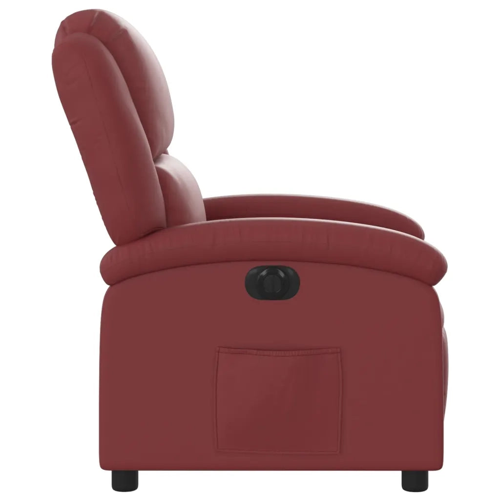 Poltrona | Sedia Relax Reclinabile Elettrica Rosso Vino in Similpelle