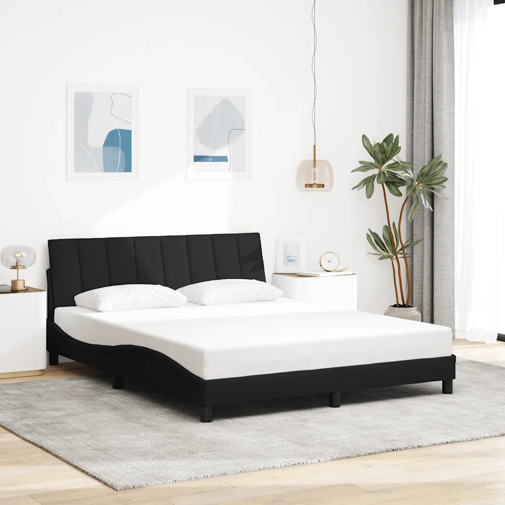 Giroletto senza Materasso Hanko Nero 160x200 cm in Tessuto