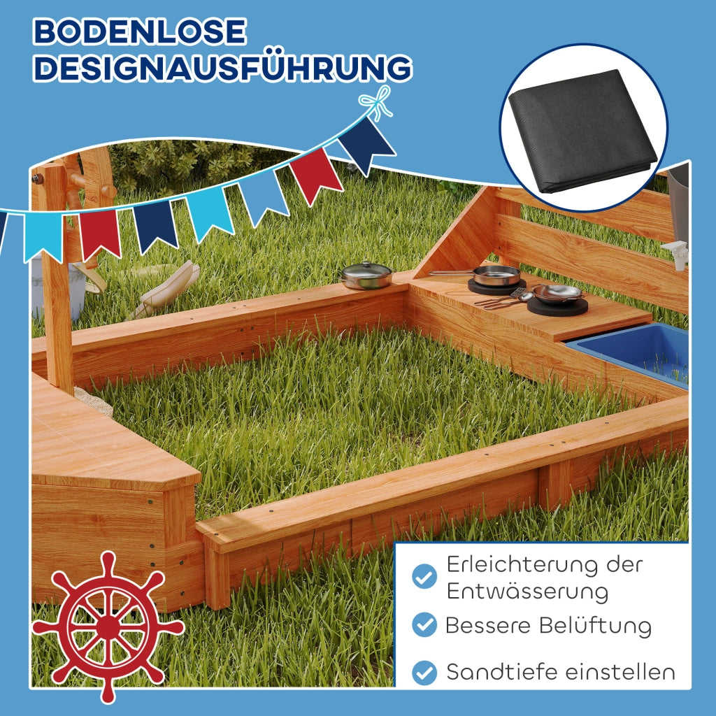 Set Gioco Giardino Piratenschiff ¨C zephmum ¨C Legno, Verde, 180x103x144.5 cm