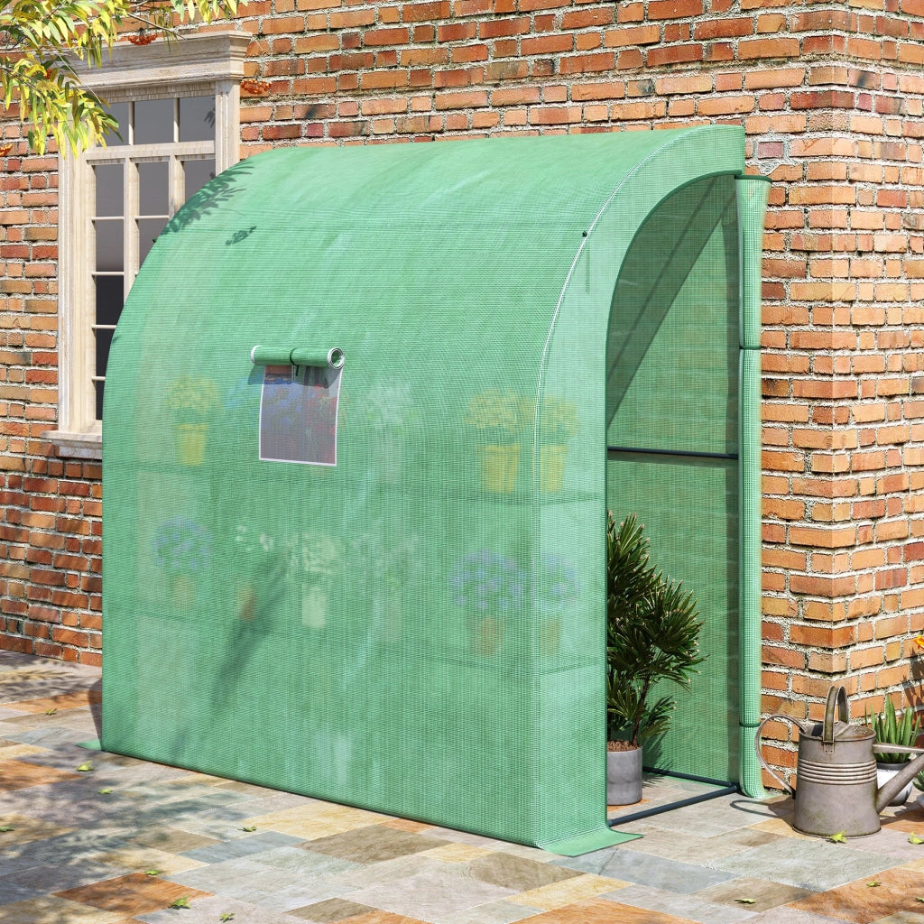Serra in lamina 200 x 100 x 215 cm con 2 porte, protezione UV, acciaio e PE per la coltivazione di piante, verde