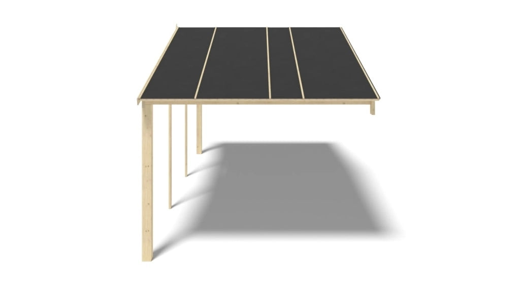 Tettoia di terazzo in legno - 6x3m - colore naturale - DOM556 - ALTANKA