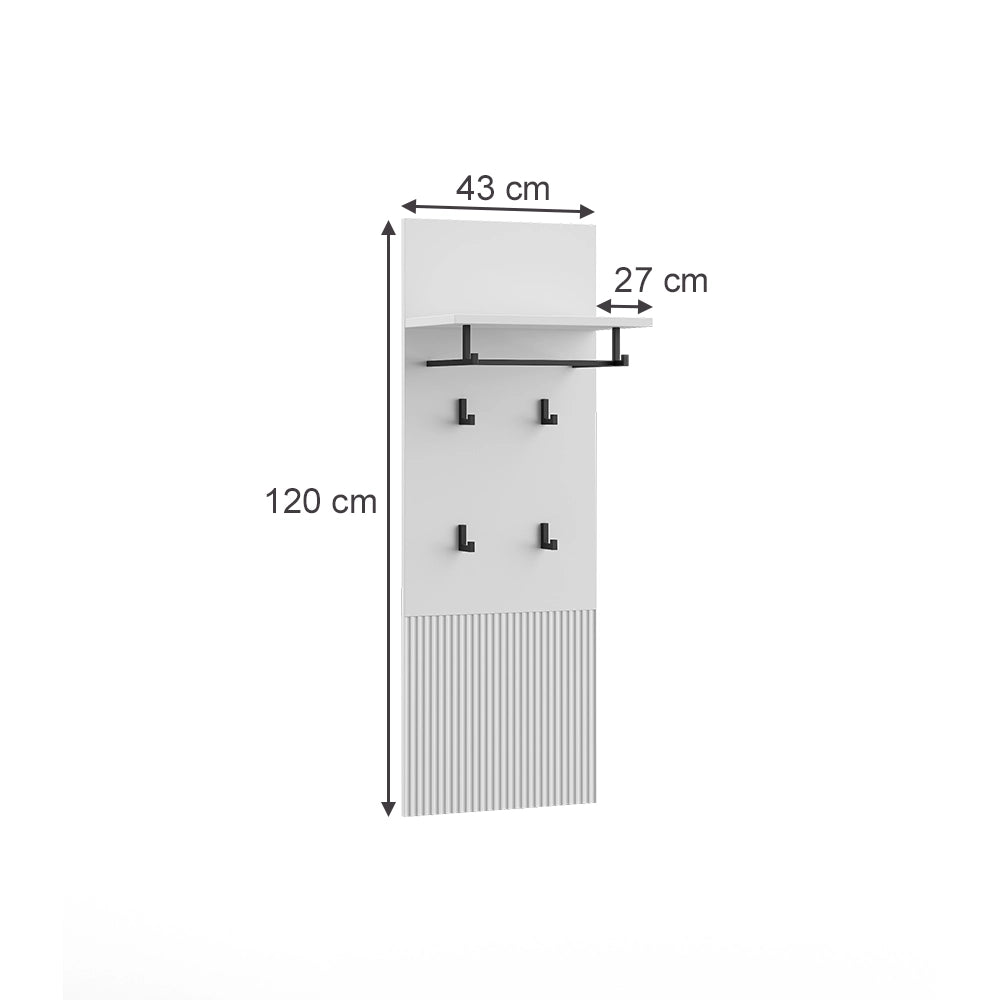 Vicco Appendiabiti da parete Bianco 43 x 120 cm