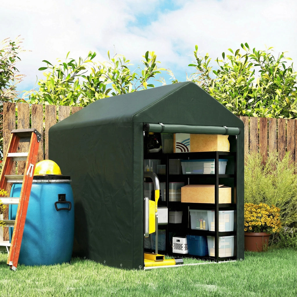 Tenda Garage per Biciclette ¨C Xylo ¨C 180x120x165 cm Verde Impermeabile Anti-UV