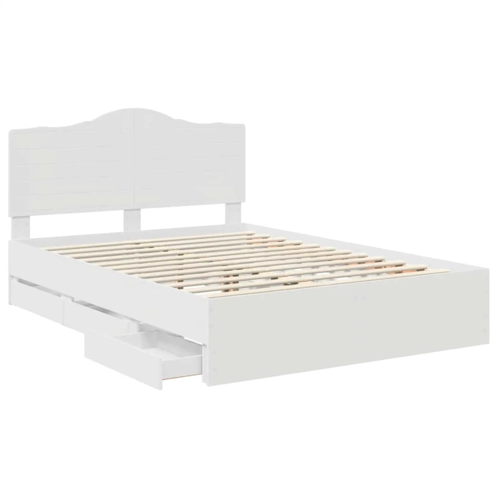 Letto matrimoniale | Letto per adulti | Struttura del letto Bianco 150 x 200 cm Legno Ingegnerizzato