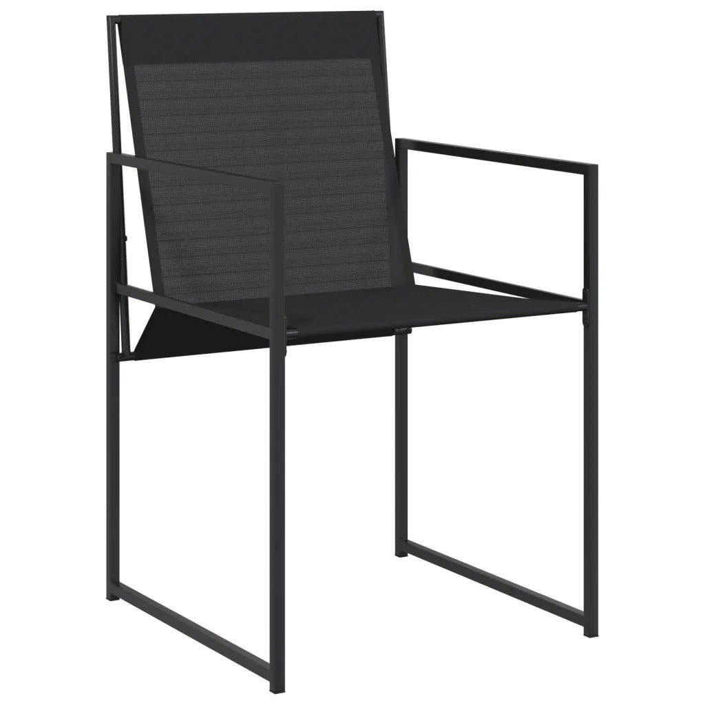 Set da Pranzo da Giardino 11 pz Nero in Textilene 3295121