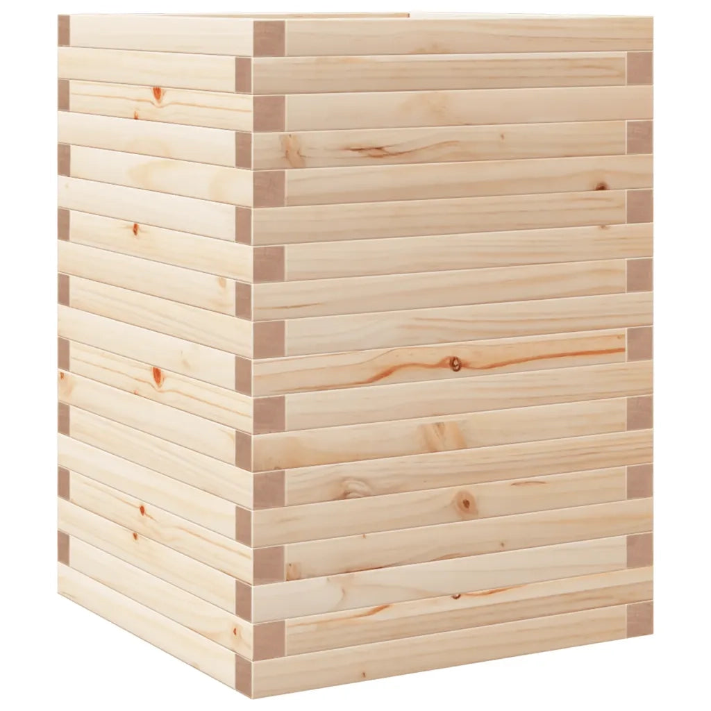 Fioriera da Giardino-Vaso da Esterno 50x50x68,5 cm in Legno Massello di Pino