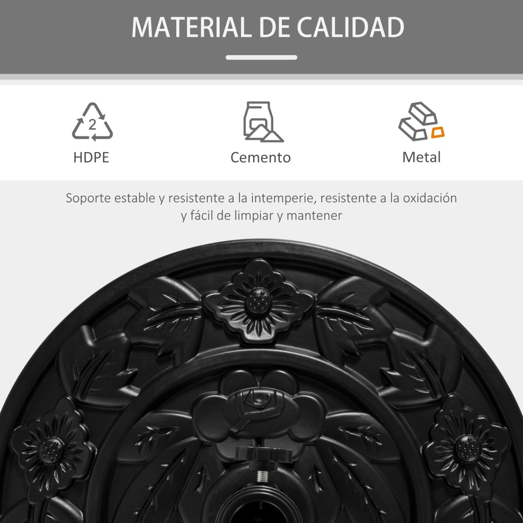 Base per Ombrellone Semicircolare ¨C Minimal ¨C Nero 50x32x32 cm