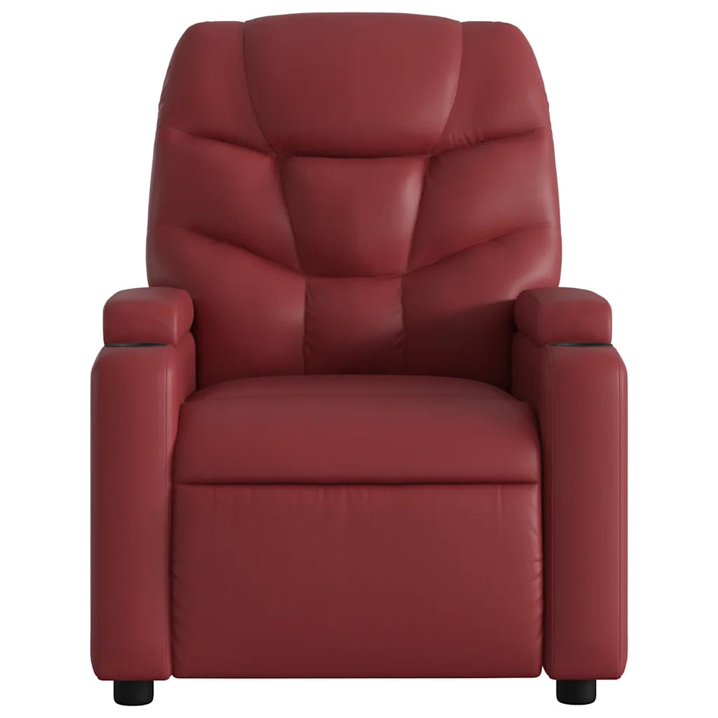 Poltrona | Sedia Relax Reclinabile Elettrica Rosso Vino in Similpelle