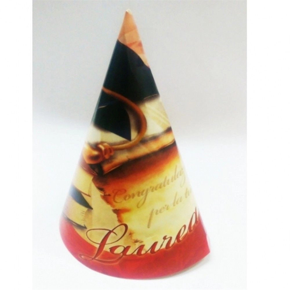 Trade Shop - 36 Cappelli Di Carta Cono Feste Laura Rosso Cappellino Addobbi Laureandi Dottore -