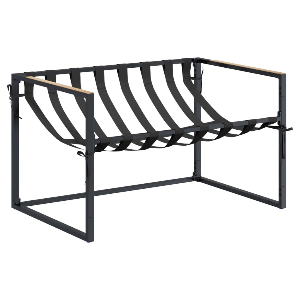 Set Divano da Giardino Nero e antracite Acciaio 42034816