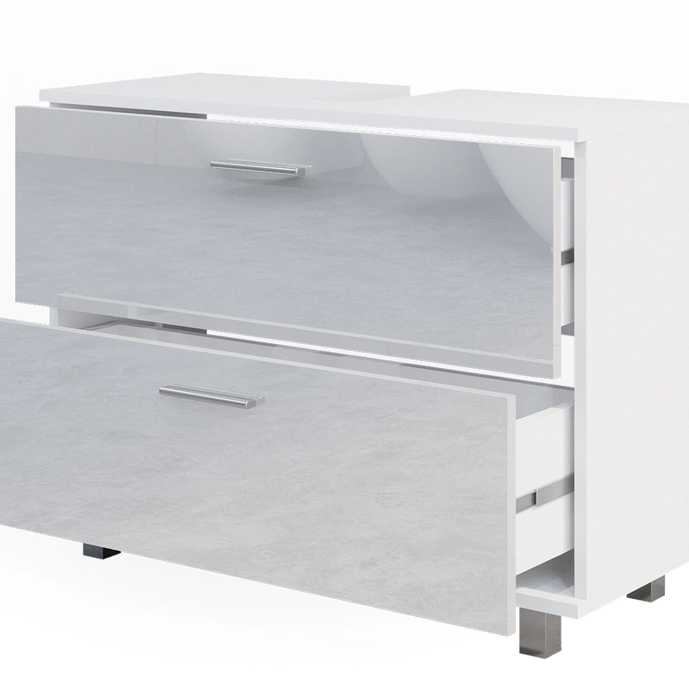 Vicco Set di mobili da bagno Bianco lucido 2 parti, base 80 cm