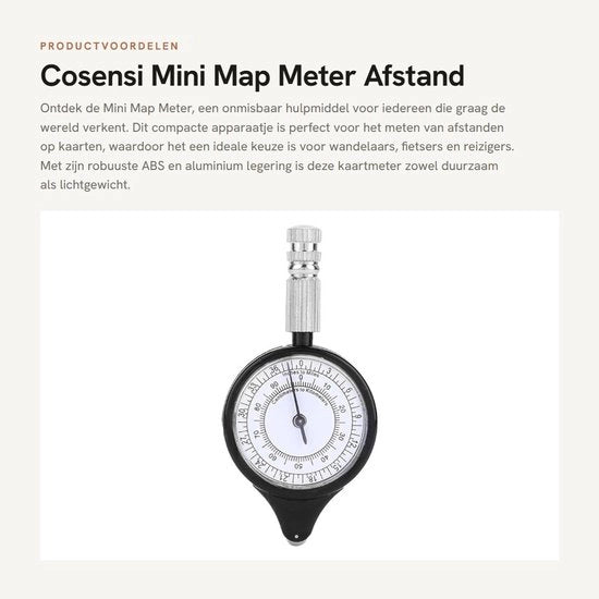 Misuratore di Distanza Mini - Leggero in ABS e Alluminio - Misura le Distanze - Sport all'Aperto - Escursionismo e Ciclismo - Facile da Utilizzare - Misuratore di Distanze