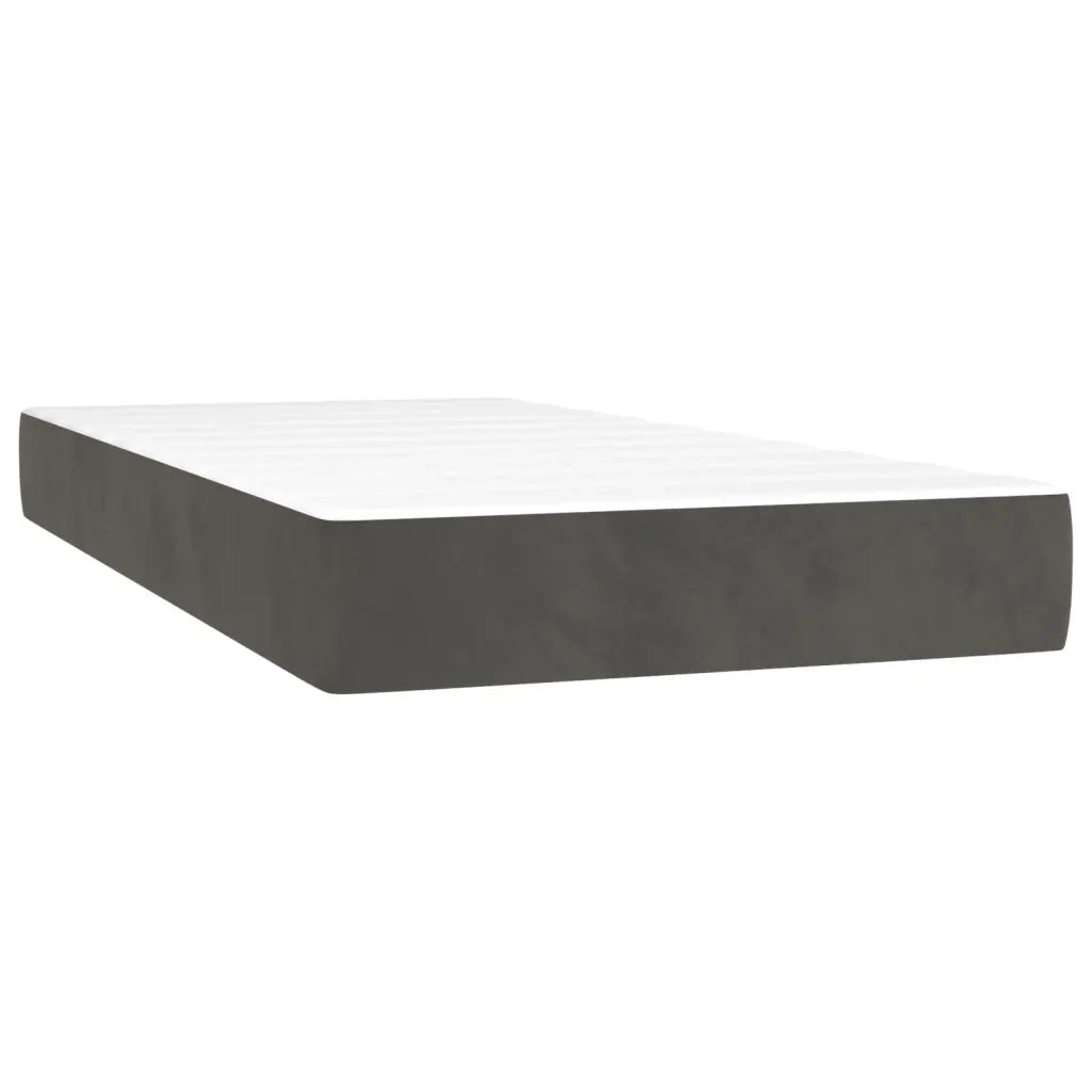 Letto a Molle con Materasso e LED Grigio Scuro 100x200 cm 3136228