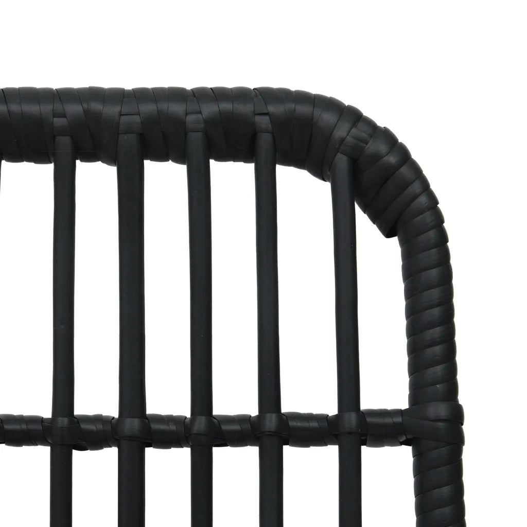 Sedie da Giardino 2 pz | Sedie da Esterno in Polyrattan Nere
