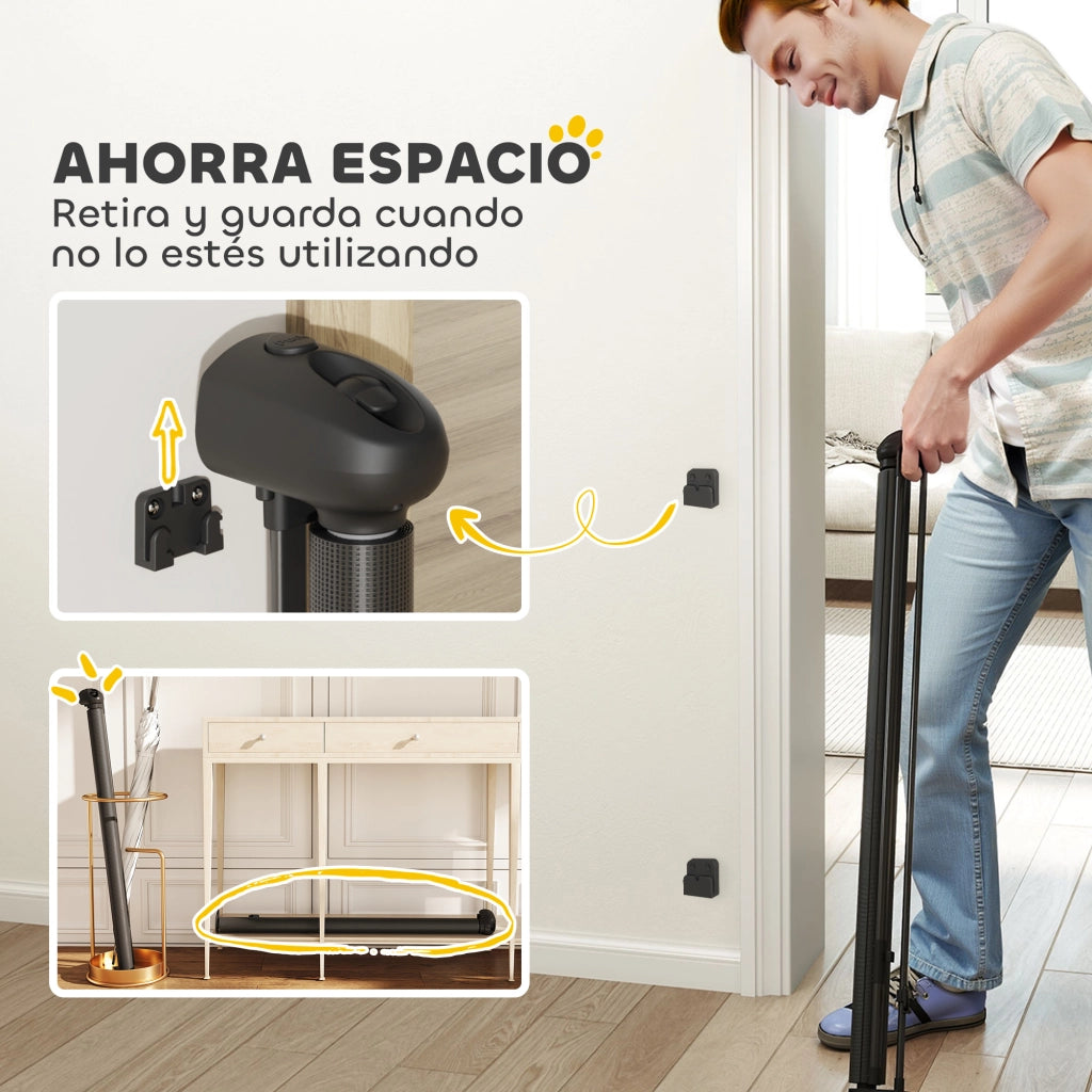 Barriera per Cani Retrattile 0-140 cm ¨C Minimal ¨C Nero