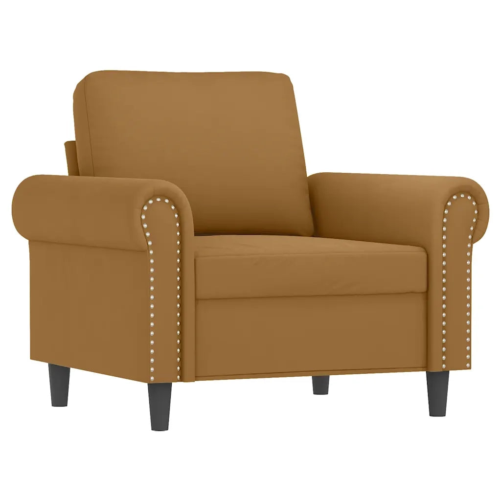 Set di Divani 4 pz con Cuscini Marrone in Velluto