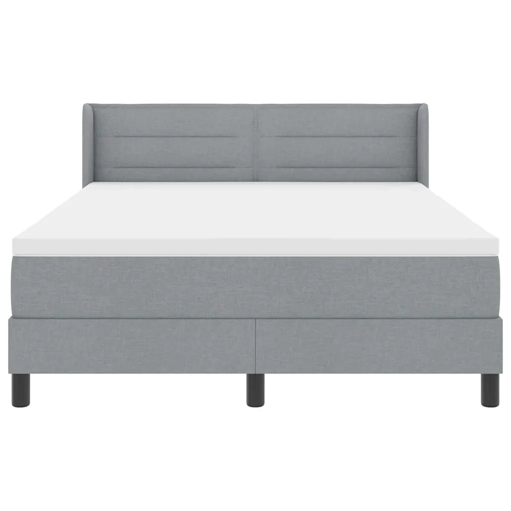 Letto a molle con testiera Grigio chiaro 190 x 140 cm Tessuto 3341034