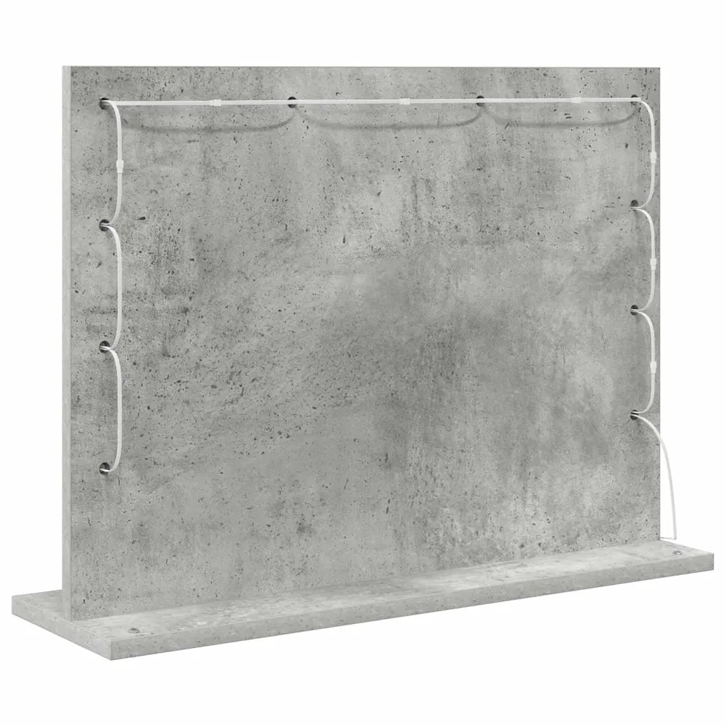 Specchio da Vanit¨¤ Rettangolare Grigio cemento 60 x 45 x 18 cm