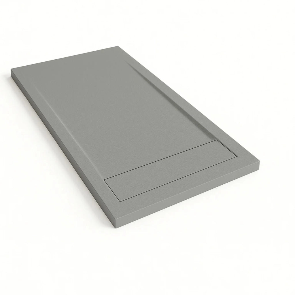 Piatto doccia Bidai con bordo 90X190 cm colore Grigio cemento RAL 7005 griglia Grigio cemento