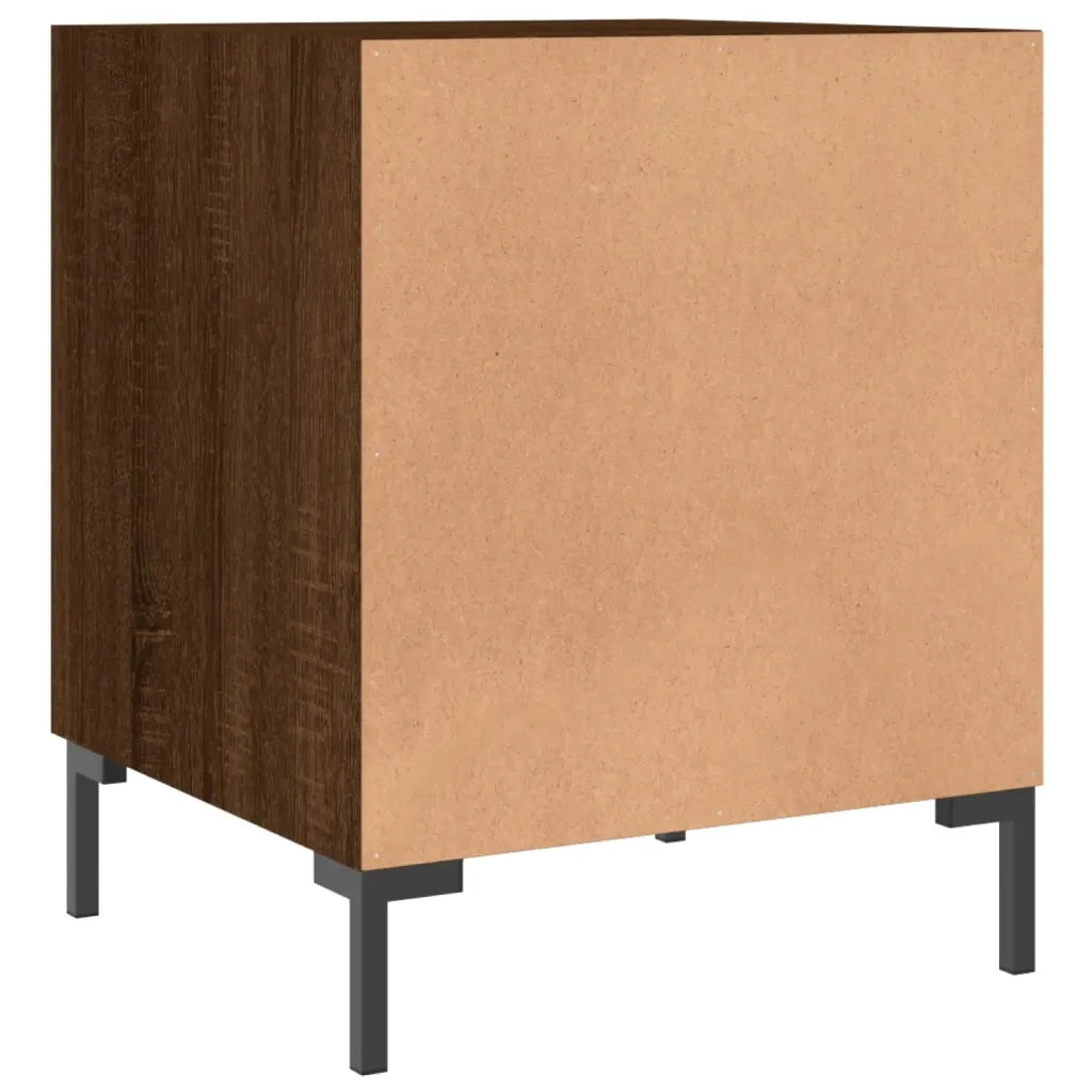 Set di 2 Comodini | Armadio da Notte | Mobiletto da notte Rovere Marrone 40x40x50 cm in Legno Multistrato