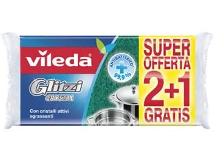 SPUGNA FIBRA VERDE GLITZY CRYSTAL - 10 pezzi VILEDA