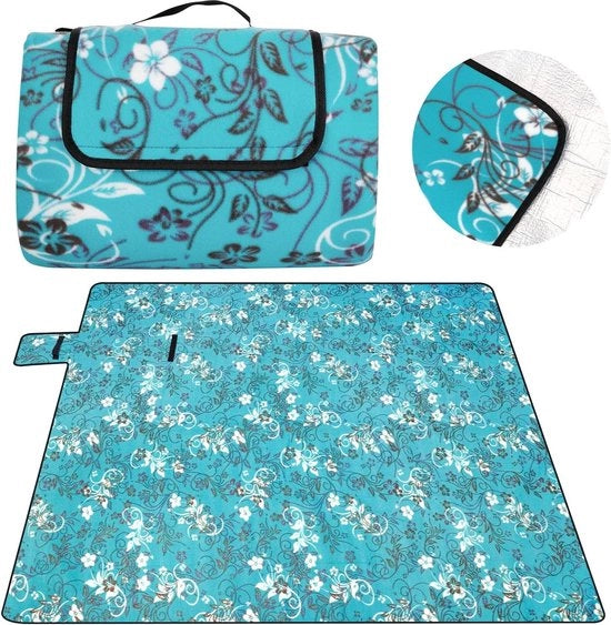 Deken isolante per picnic da 200x200 cm con fondo impermeabile - sabbia libera - outdoor e trasportabile - lavabile - per spiaggia, picnic, campeggio e escursioni