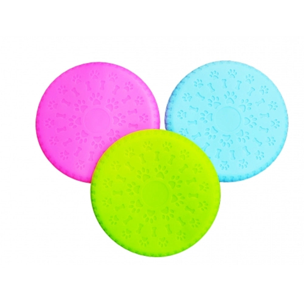Trade Shop - Frisbee In Silicone 18.5 Cm Morbido Disco Frisby Sport Resistente Animali Cane -