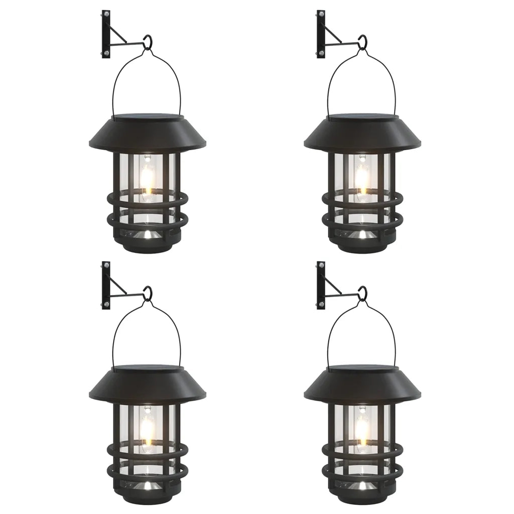 Lanterne Solari da Parete per Esterni 4 pz Bianche CFW2731014