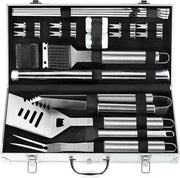 Impianto di BBQ in Acciaio Inossidabile con Set di Accessori per BBQ e Pannelli di Griglia - Completa Apparecchiatura di Barbecue - Qualità Premium per Risultati di Griglia Perfetti - Regalo Ideale per Appassionati di BBQ